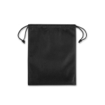 Sac à cordons moyen en non-tissé avec fermeture thermosoudée 60 g/m² couleur noir première vue