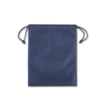 Sac à cordons moyen en non-tissé avec fermeture thermosoudée 60 g/m² couleur bleu première vue