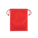 Sac à cordons moyen en non-tissé avec fermeture thermosoudée 60 g/m² couleur rouge première vue