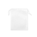 Sac à cordons moyen en non-tissé avec fermeture thermosoudée 60 g/m² couleur blanc première vue
