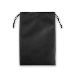 Grand sac à cordons en non tissé avec fermeture thermoscellée 60 g/m² couleur noir première vue