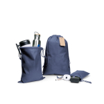 Grand sac à cordons en non tissé avec fermeture thermoscellée 60 g/m² couleur bleu quatrième vue