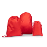 Grand sac à cordons en non tissé avec fermeture thermoscellée 60 g/m² couleur rouge troisième vue