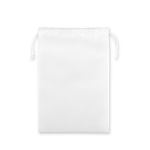 Grand sac à cordons en non tissé avec fermeture thermoscellée 60 g/m² couleur blanc première vue