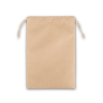 Grand sac à cordons en non tissé avec fermeture thermoscellée 60 g/m² couleur marron clair première vue