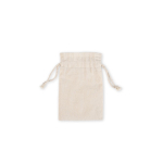 Petit sac à cordons en coton avec fermeture par anses 120 g/m² couleur naturel première vue