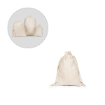 Petit sac à cordons en coton avec fermeture par anses 120 g/m² diverses couleurs