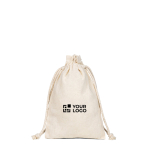 Petit sac à cordons en coton avec fermeture par anses 120 g/m² avec zone d'impression