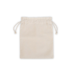 Sac à cordon moyen en coton avec anses et fermeture 120 g/m² couleur naturel première vue