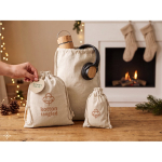 Sac à cordon moyen en coton avec anses et fermeture 120 g/m² vue d'ambiance