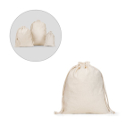 Sac à cordon moyen en coton avec anses et fermeture 120 g/m² diverses couleurs