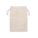 Grand sac à cordons en coton avec anses et fermeture 120 g/m² couleur naturel première vue