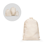 Grand sac à cordons en coton avec anses et fermeture 120 g/m² diverses couleurs