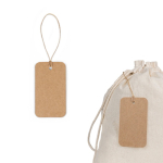 Étiquette en papier recyclé avec cordon naturel 700 g/m² diverses couleurs