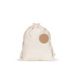 Étiquette ronde en papier recyclé avec cordon naturel 700 g/m² couleur naturel troisième vue
