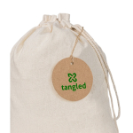 Étiquette ronde en papier recyclé avec cordon naturel 700 g/m² couleur naturel quatrième vue