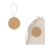 Étiquette ronde en papier recyclé avec cordon naturel 700 g/m² diverses couleurs