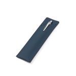 Étui pour stylo en cuir synthétique avec fermeture sécurisée couleur bleu troisième vue