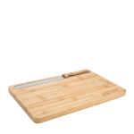 Planche à pain en bambou rainurée avec couteau inclus avec zone d'impression