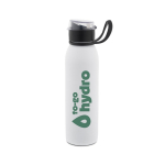 Gourde de sport en acier inoxydable recyclé à paroi simple 670 ml couleur blanc image avec logo