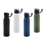Gourde de sport en acier inoxydable recyclé à paroi simple 670 ml diverses couleurs