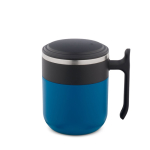Mug de voyage double paroi, finition mate, base antidérapante, 400 ml couleur bleu première vue