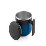 Mug de voyage double paroi, finition mate, base antidérapante, 400 ml couleur bleu quatrième vue