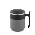 Mug de voyage double paroi, finition mate, base antidérapante, 400 ml couleur gris première vue