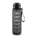 Gourde mate en RPET, toucher gomme, avec phrases motivantes 1,06 ml couleur noir première vue