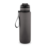 Gourde mate en RPET, toucher gomme, avec phrases motivantes 1,06 ml couleur noir deuxième vue
