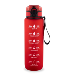 Gourde mate en RPET, toucher gomme, avec phrases motivantes 1,06 ml couleur rouge première vue