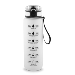 Gourde mate en RPET, toucher gomme, avec phrases motivantes 1,06 ml couleur blanc première vue