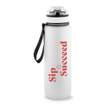 Gourde mate en RPET, toucher gomme, avec phrases motivantes 1,06 ml couleur blanc Image avec logo 3