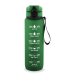 Gourde mate en RPET, toucher gomme, avec phrases motivantes 1,06 ml couleur vert première vue
