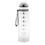 Gourde mate en RPET, toucher gomme, avec phrases motivantes 1,06 ml couleur transparent deuxième vue
