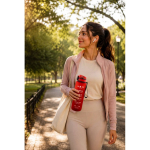 Gourde mate en RPET, toucher gomme, avec phrases motivantes 1,06 ml vue d'ambiance