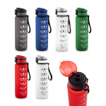 Gourde mate en RPET, toucher gomme, avec phrases motivantes 1,06 ml diverses couleurs