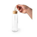 Gourde en verre avec bouchon en bambou et anse en corde 520 ml couleur naturel troisième vue
