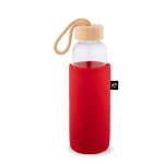 Housse pour bouteille en feutre recyclé pour le transport couleur rouge troisième vue