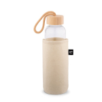 Housse pour bouteille en feutre recyclé pour le transport couleur beige troisième vue
