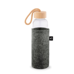 Housse pour bouteille en feutre recyclé pour le transport couleur gris foncé troisième vue