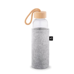 Housse pour bouteille en feutre recyclé pour le transport couleur gris clair troisième vue