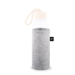 Housse pour bouteille en feutre recyclé pour le transport couleur gris clair quatrième vue