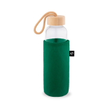 Housse pour bouteille en feutre recyclé pour le transport couleur vert foncé troisième vue