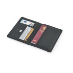 Porte-passeport en similicuir avec protection RFID et élastique couleur noir quatrième vue