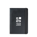 Porte-passeport en similicuir avec protection RFID et élastique avec zone d'impression