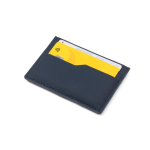 Porte-cartes avec blocage RFID et finition en similicuir pour 5 cartes couleur bleu troisième vue
