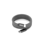 Câble USB-C vers USB-C magnétique tressé en polyester 60 W couleur noir image avec logo