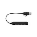Hub USB multifonction écologique avec 4 ports et charge 10 W couleur noir première vue