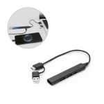 Hub USB multifonction écologique avec 4 ports et charge 10 W diverses couleurs